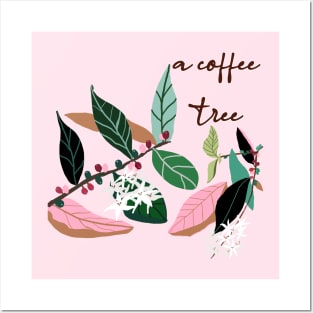 a coffee  tree, hand drawing Posters and Art